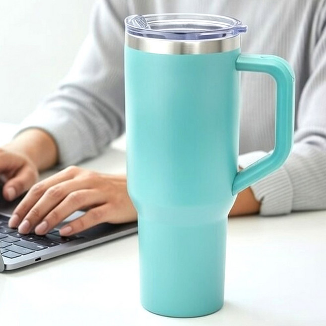 리빙공식 투고 대용량 텀블러 1.18L+빨대, 1세트, 1.18L, 오션 민트