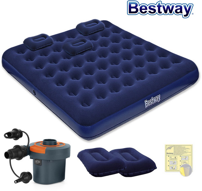 베스트웨이 킹 사이즈 캠핑용 에어매트 전동펌프 베개세트, 단품