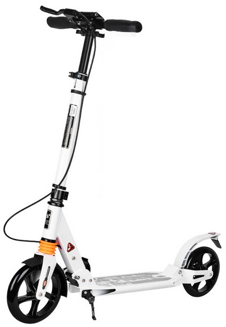 升級雙煞車雙避震滑板車 兒童 成人 可折疊代步車, 1個, 白色, 白色