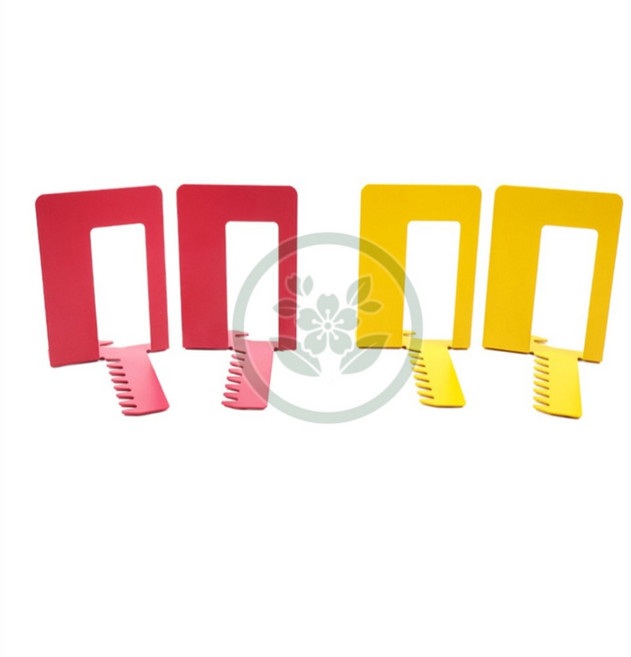 배들 인테리어용 철제 링크 북엔드 철제책지지대 책장선반, 옐로우