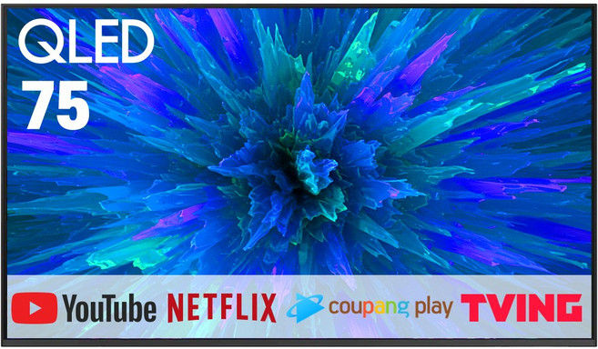 삼성 75인치 제로베젤 QLED 4K UHD 스마트 TV 75Q60, 방문설치, 스탠드형