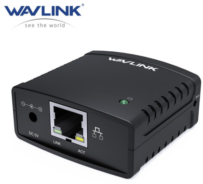 Wavlink USB 2.0 LRP 인쇄 서버 공유 LAN 이더넷 네트워킹 프린터 전원 어댑터 허브 100Mbps 미국, 02 EU Plug, 1개