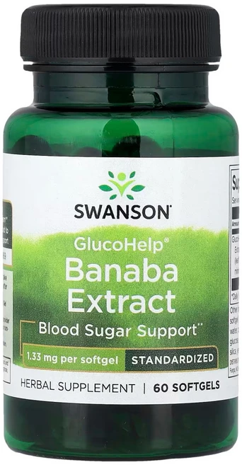 스완슨 글루코헬프 바나바 추출물 1.33mg 60소프트젤 X 3통 Swanson, 3개, 60정 - 쿠팡