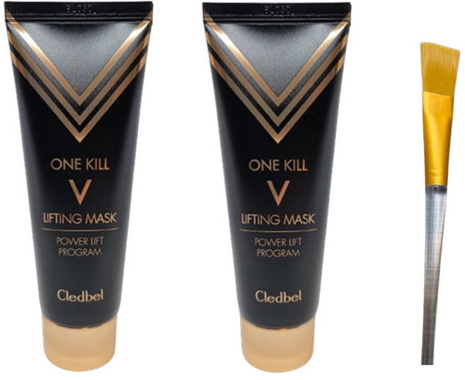 끌레드벨 리프팅팩 골드 V 파워 블랙에디션 70ml 2개+팩붓, 1개, 2개입