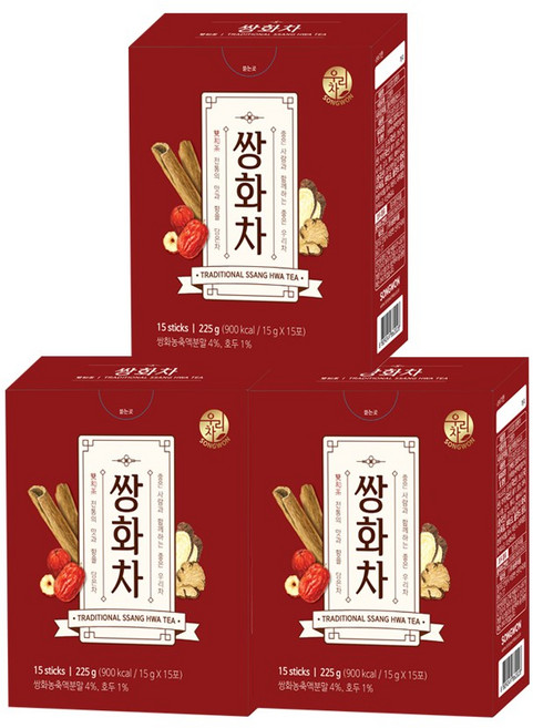 송원 허니쌍화차 15T, 15개입, 3개, 15g