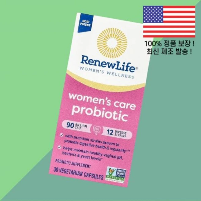 리뉴 라이프 우먼 여성 여자 컴플리트 얼티밋 플로라 프로바이오틱스 유산균 서방형 서스테인 릴리즈 식물성 베지캡슐 30정 Renew Life Women's Complete Ult, 1개 - 쿠팡