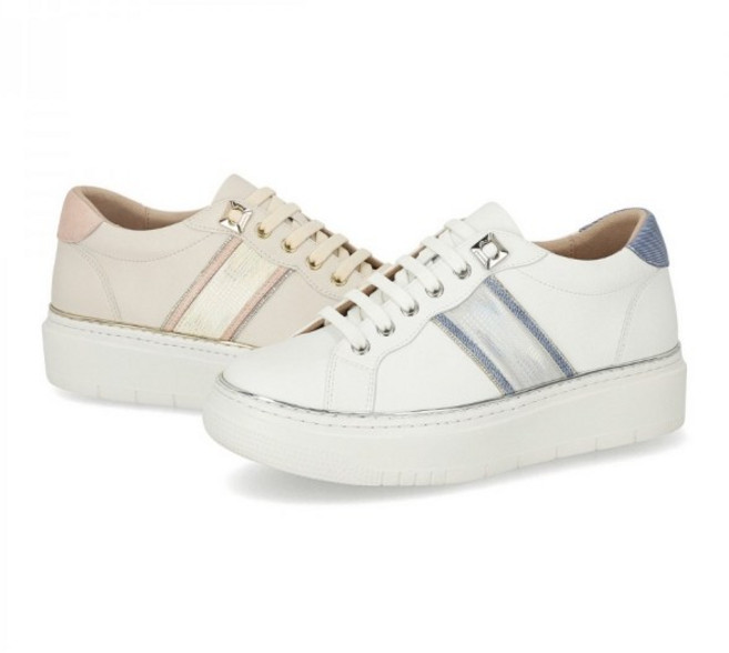 엘칸토 NO.1 NC엑스코점 [여성베스트] 경량쿠션 데일리추천 여성 소가죽 글리터 체크 스니커즈 4CM LCWS05U513