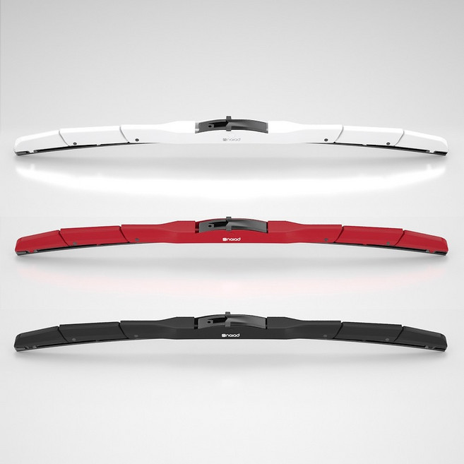 나이아드 메탈 실리콘 컬러 와이퍼 하이브리드 발수코팅 차량용 자동차 와이퍼, 화이트