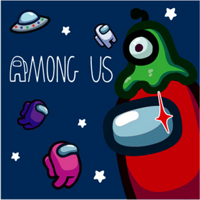 어몽어스 PLAY시리즈 우주 보석십자수 캔버스 25x25cm, 혼합색상, 1개