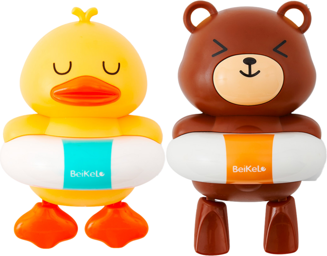 리틀클라우드 유아 목욕놀이 태엽 장난감, 혼합, 2개