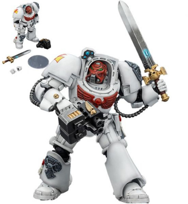 조이토이 액션 피규어 워해머 40K 118 화이트 흉터 터미네이터 1 파워 소드와 스톰 볼터 15에이지 컬렉션 모델 생일 선물 5.63인치 JT03189
