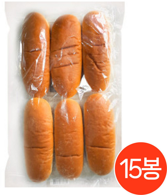 삼립 냉동 소프트 핫도그번 300g (50g 6개입) x 15봉 핫도그번 핫도그빵 샌드위치 카페, 15개
