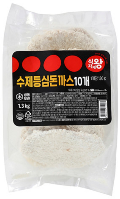 식자재왕 수제등심돈까스, 1개, 1.3kg