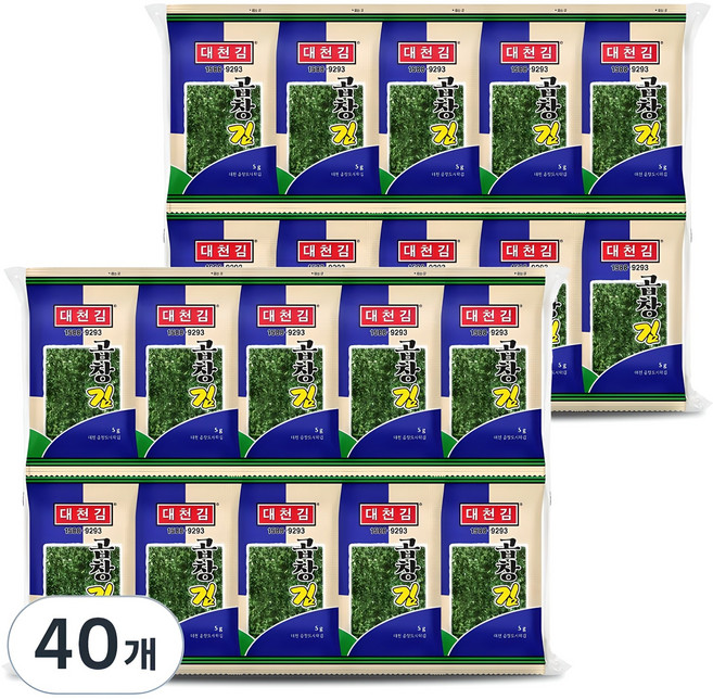 대천김 곱창도시락김 세트, 40개