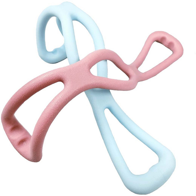 힐바디 실리콘 튜빙밴드 스트레칭 근력어깨운동 필라테스 요가밴드 저항 근력 홈트 탄성밴드, 핑크