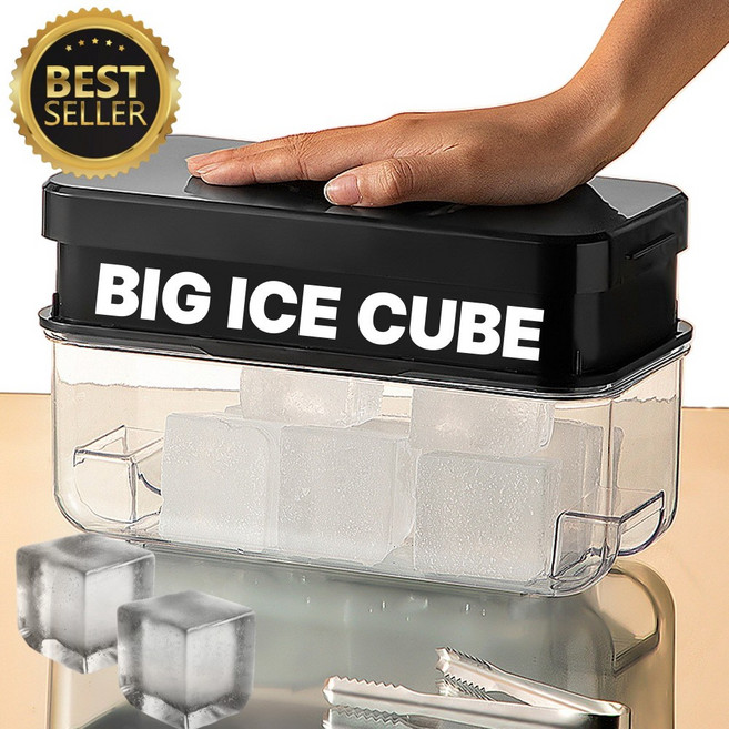 디디엠디 8구 원터치 푸쉬 하이볼 얼음 트레이 아이스볼메이커 온더락 얼음틀, 1개, 딥블랙