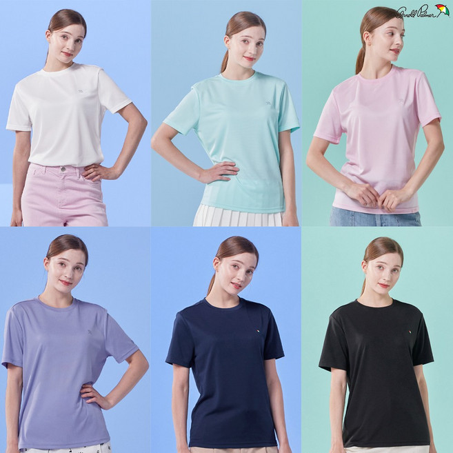 아놀드파마 여성 메쉬 에어홀 반팔 티셔츠 여름, 95, 핑크, 1개