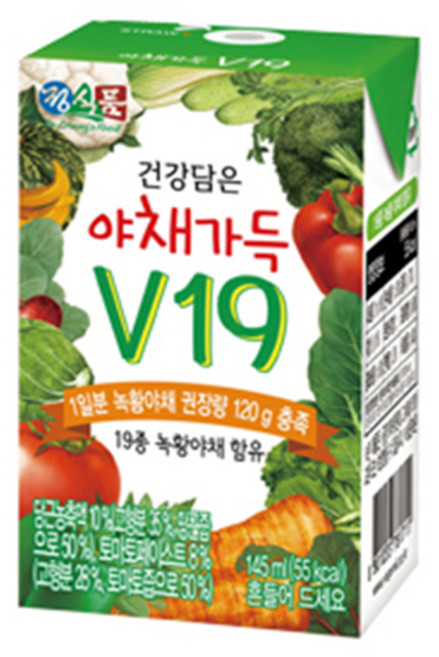 정식품 건강담은 야채가득 야채즙 V19, 145ml, 19개