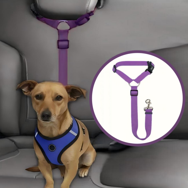 조절 가능한 차량용 반려견 안전 벨트, 1개, 딥 퍼플
