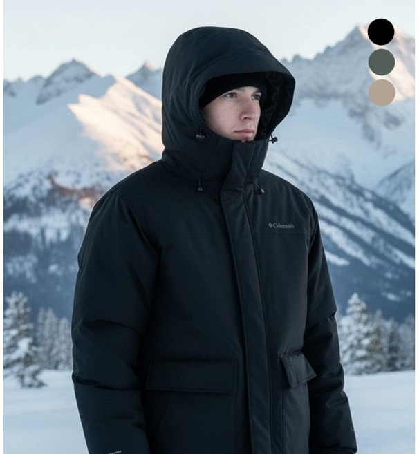 [백화점] 컬럼비아 공용 패딩 하프 자켓 보온 히트 겨울 일상 골프 등산 자전거 캠핑 작업 점퍼