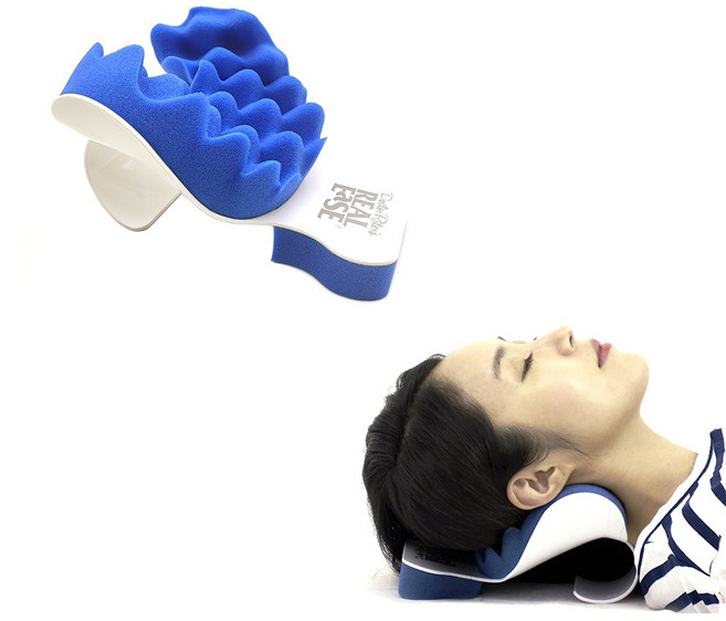 리얼이즈 넥서포트 바른자세 지압 목건강 통증 편한쿠션 기능성 척추 경추배게 스트레칭 보조 기구, 1개