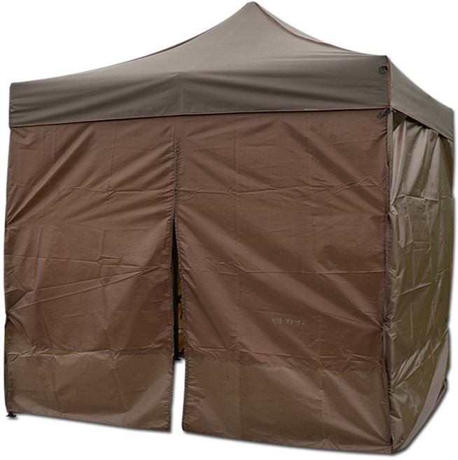 윈에어 캐노피천막 지붕+프레임+일반 바람막이 4면 B세트, 브라운