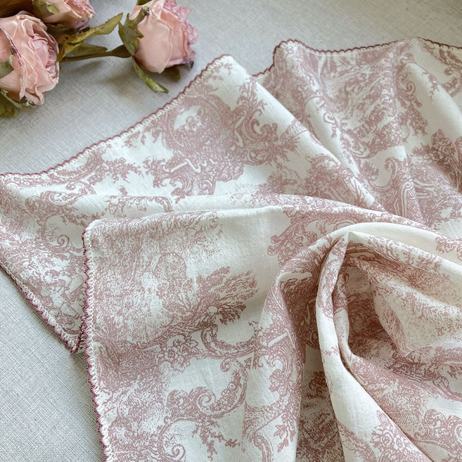 용나라 국산 아사면 손수건 2장 쁘띠 스카프 목수건