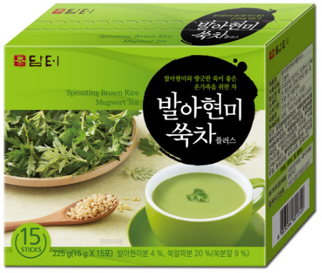 담터 발아현미 쑥차 플러스, 15g, 15개입, 16개