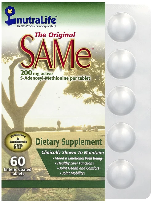 건강챙기세요 NutraLife SAMe 200mg 장용성 정제 60정 백살까지오래오래, 1개 - 쿠팡