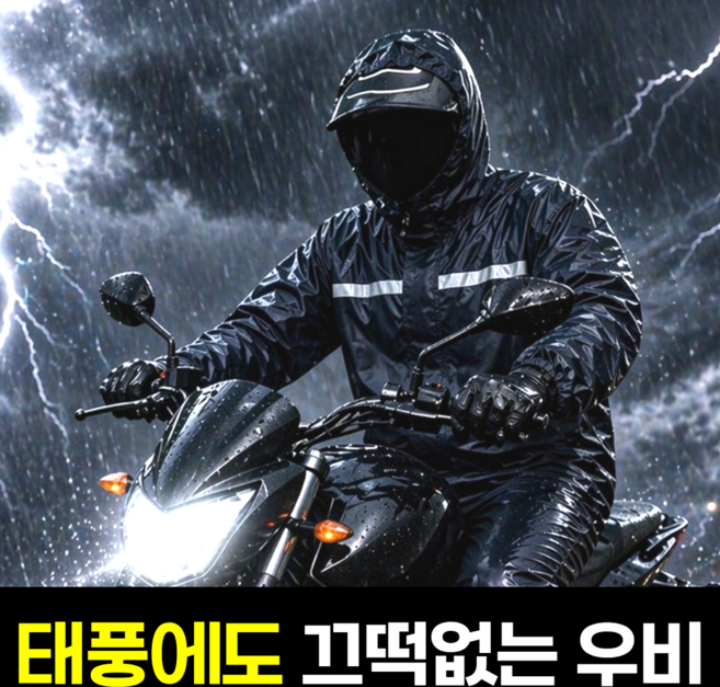 펄빈 완벽방수 남성용 배달 오토바이 우비 상하의 세트