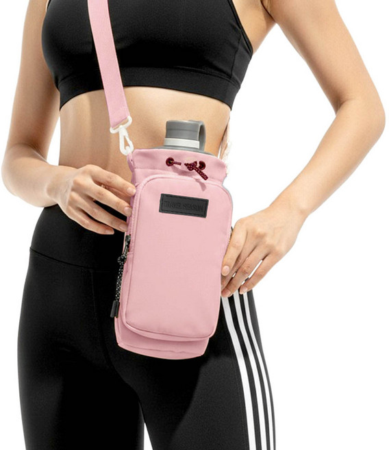 깔끔더하기 물병가방 텀블러 보틀백 파우치, 1개, 핑크