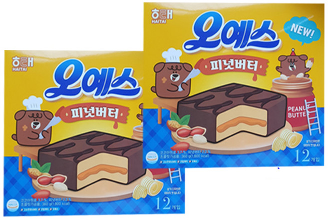 해태 오예스 피넛버터 360g, 2개