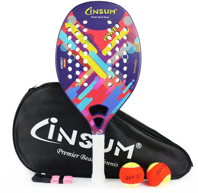 INSUM 라켓 비치 테니스 EVA 소프트 카본 22mm HR3 코어 남성 여성을위한 비치 테니스 라켓 초보자, 02 BT10-N-FORZA