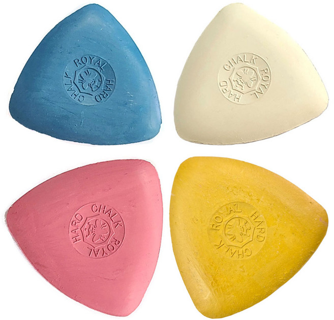 (4개) 로얄초크 일제 삼각쵸크 마름질 칼라초크 가루날림 없는 단단한 자고 (색상별1개)