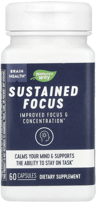 Nature's Way Sustained Focus 캡슐 60정, NaturesWaySustainedFocus캡슐60정, 1개 - 쿠팡