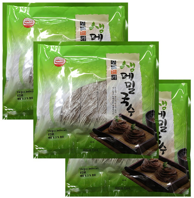 우정본가 생메밀국수 소바 1kg 6인분, 3개