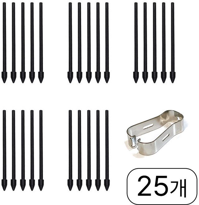 삼성 갤럭시탭 S펜 호환 교체용 펜촉 S6 S7 S8 S9 S10 플러스 울트라 FE 펜촉 25개입, 1개, 블랙(5세트)