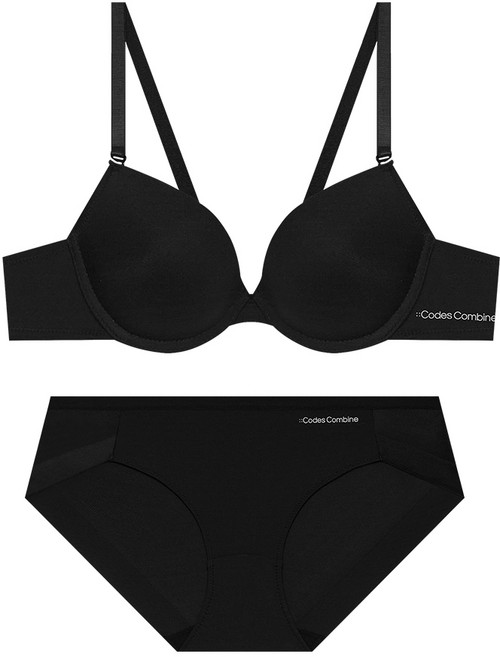 코데즈컴바인이너웨어 에센셜 에어로쿨 브라팬티세트_블랙