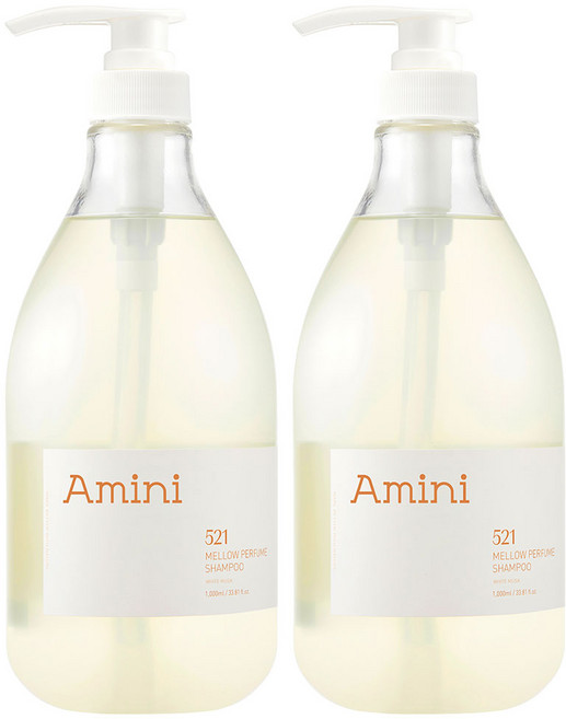 아미니 약산성 단백질 두피케어 샴푸 화이트머스크향 (자연유래 계면활성제 100%) 1L 2개