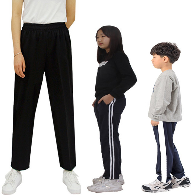 베네울프 남녀공용 성인 아동 겨울 기모 트레이닝 바지 3종 아이랑 엄마랑 7세부터 빅사이즈 4XL까지 스판 운동복 데일리 커플룩 등원룩