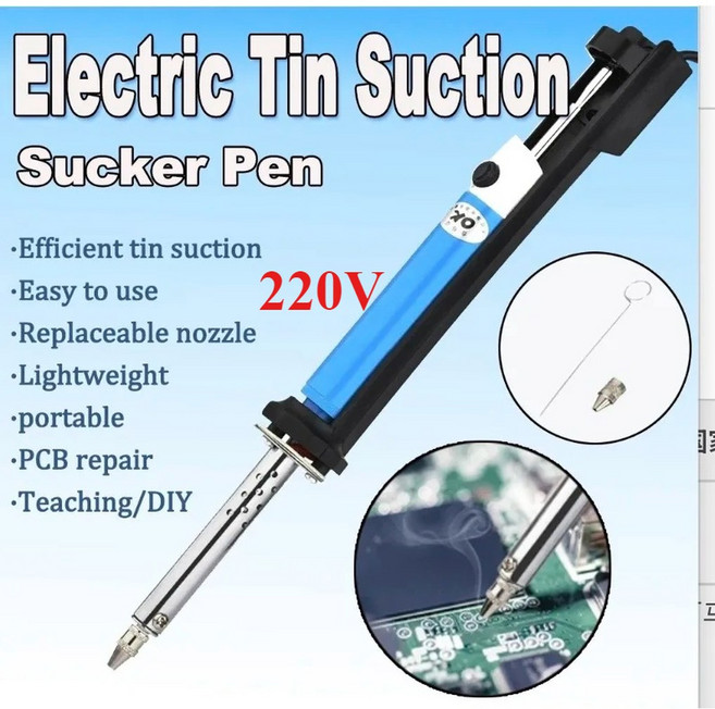 30W 전기 진공 디솔더링 인두 흡입 펌프 건 도구 세트 납땜 수리용 110V 220V EU/US 플러그 수리, EU
