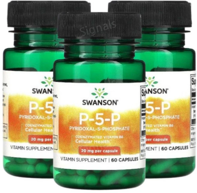 스완슨 비타민비 B6 P5P 20mg 60캡슐 3개 피리독살 VitaminB6, 60정 - 쿠팡