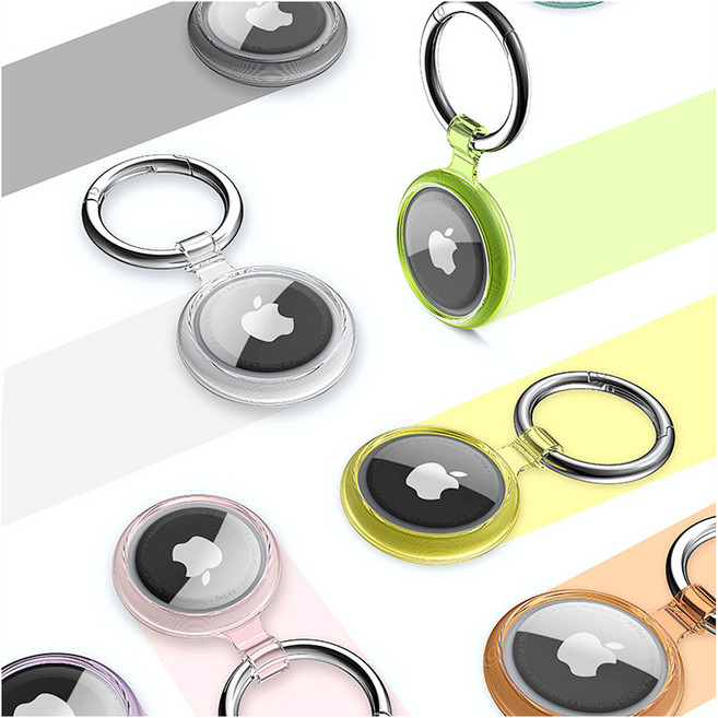 애플 AIRTAG 에어태그 에어테그 케이스 루프 보호필름, 케이스-타입B옐로우, 1개