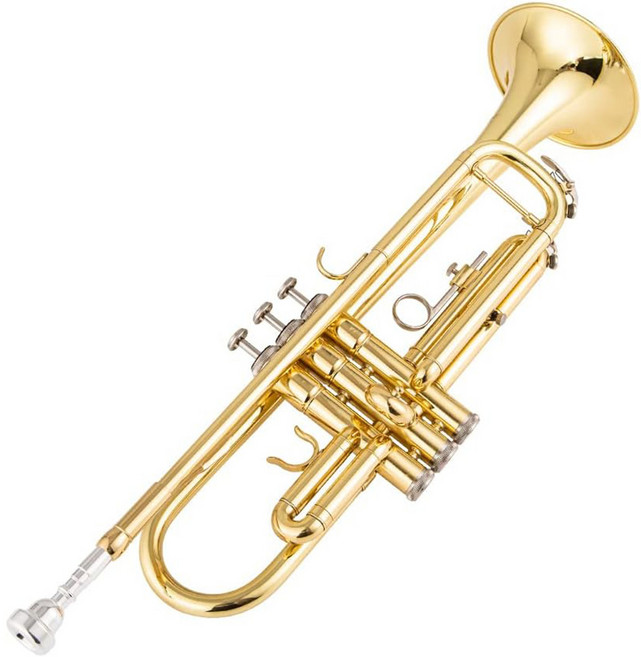 트럼펫 입문용 금장 은장 악기 트럼펫 연주 악기 공연, 금색, 1개