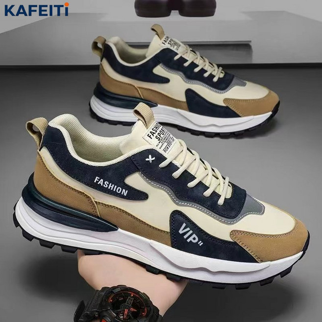 남성 사계절 편안한 캐주얼 슈즈 발편해 운동화 가죽 캐주얼 운동화 패션 통기 키높이 신발