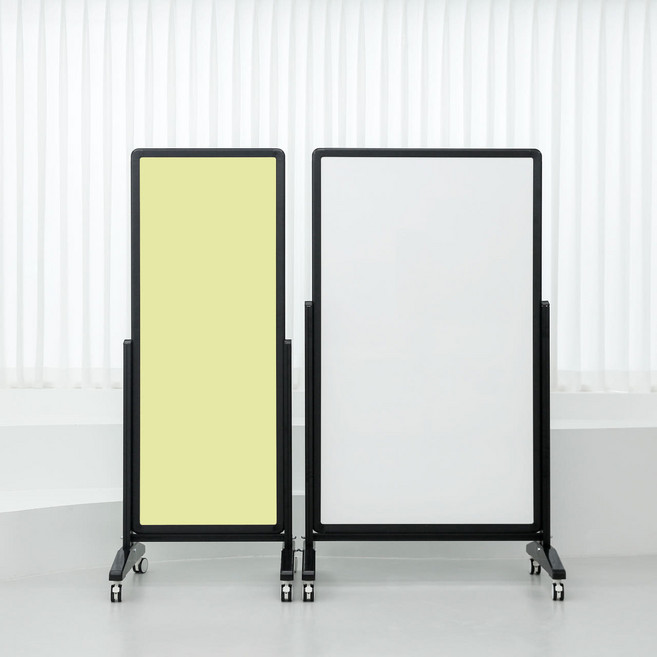 붙이는화이트보드 이동식 세로형 자석 스탠드 칼라보드 어린이 유아 놀이용 칠판박사 600x1500, 옐로우