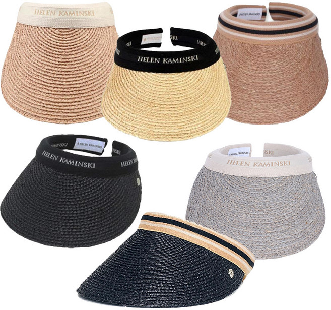 헬렌카민스키 비앙카 바이저 라피아 모자 썬바이저 라탄 썬캡