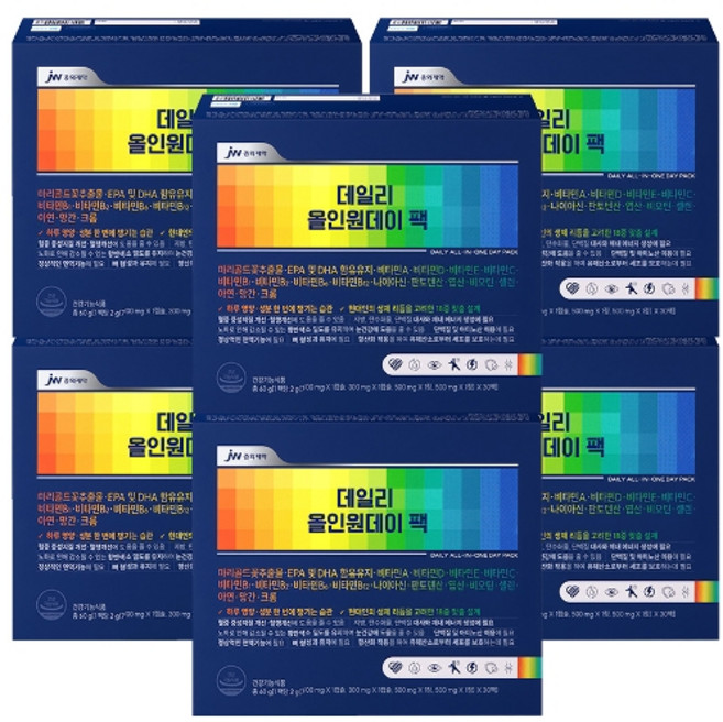 기타 JW중외제약 데일리 올인원데이팩 6박스(2gX180팩) (180일분), 상세 설명 참조, 60g