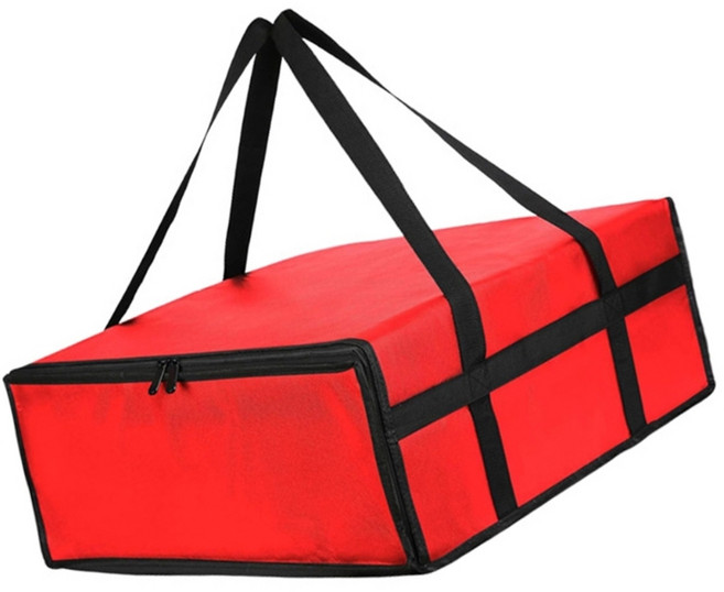 휴대용 손잡이 방수 캠핑 따뜻한 음식 피자 배달 절연 가방, Red