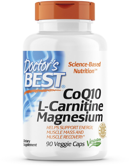 Doctor's BEST 輔酶Q10左旋肉鹼鎂素食膠囊, 1個, 90顆